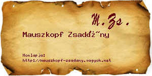 Mauszkopf Zsadány névjegykártya